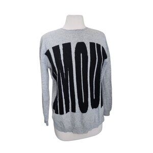 Magaschoni Sweater‎ Womens's M Amour Nylon Viscose Angora Wool Gray Black